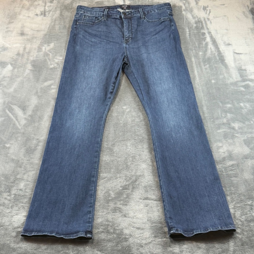NYDJ Slim Bootcut Jeans Womens 14 Dark Wash Lift Tuck Denim Blue Silhouette